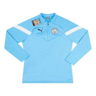 2022-23 Manchester City Puma treningsfleece med 1/4 glidelås «Himmelblå»