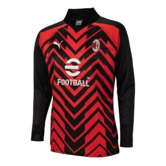 23-24 AC Milan Pre-Match Strikketrøye «Rød Svart Hvit»