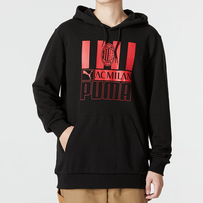 AC Milan Fotball Svart Pullover Hettegenser &laquo;Svart&raquo;
