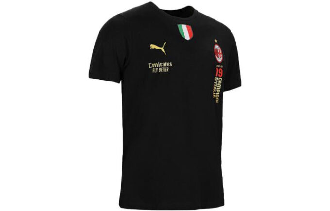 AC Milan Offisiell Italiensk Mester T-skjorte «Svart»