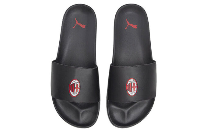 AC Milan x Leadcat 2.0 Slides &laquo;Svart Tango Rød&raquo;