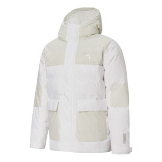 Beskyttende dunjakke &laquo;Hvit Beige&raquo;