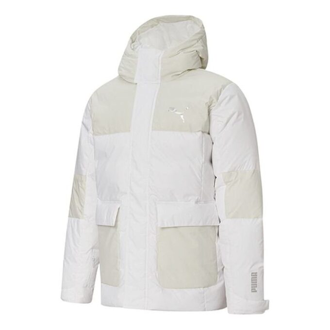 Beskyttende dunjakke &laquo;Hvit Beige&raquo;