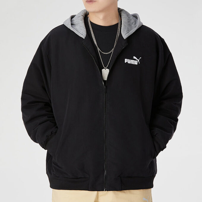 Block Hoodie-jakke &laquo;Svart Hvit Grå&raquo;
