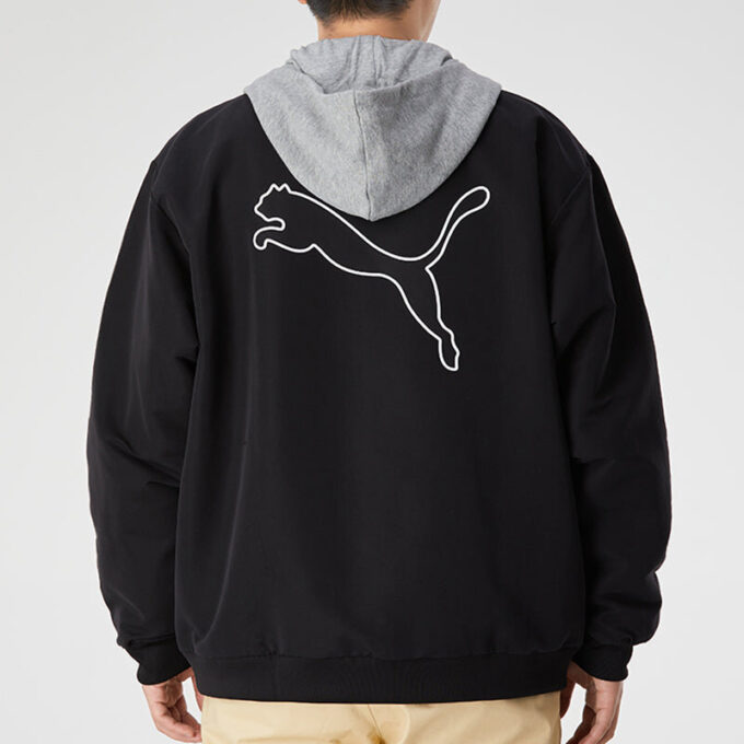 Block Hoodie-jakke &laquo;Svart Hvit Grå&raquo;