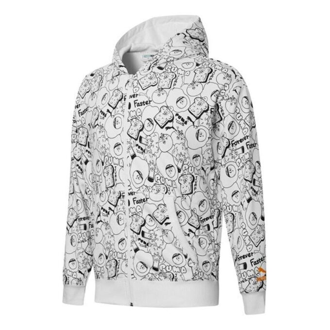 Club All Over Print Full Zip Hettegenser &laquo;Hvit&raquo;