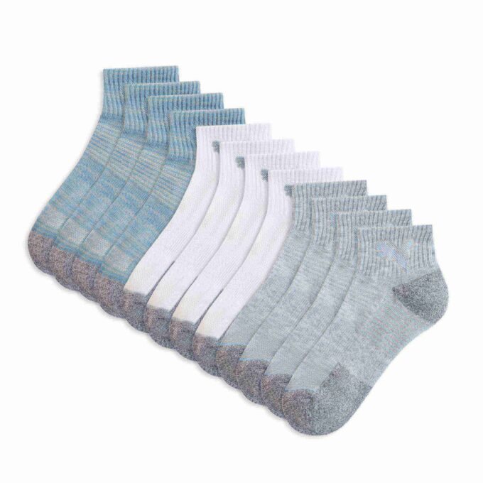 Dame Half Terry Quarter Crew-sokker (6 par)