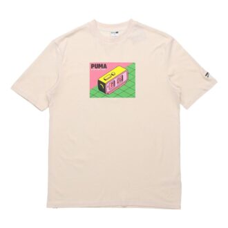 Downtown Graphic T-skjorte «Beige Rosa Grønn»