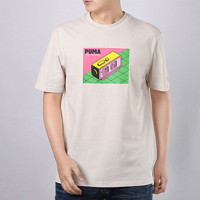 Downtown Graphic T-skjorte «Beige Rosa Grønn»