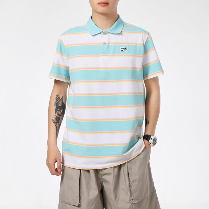 Downtown Stripe Polo T-skjorte &laquo;Hvit&raquo;