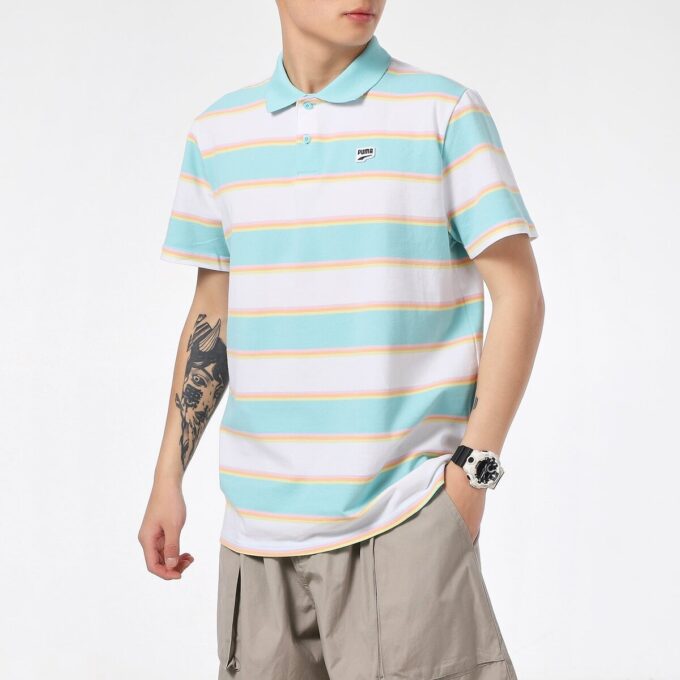 Downtown Stripe Polo T-skjorte &laquo;Hvit&raquo;