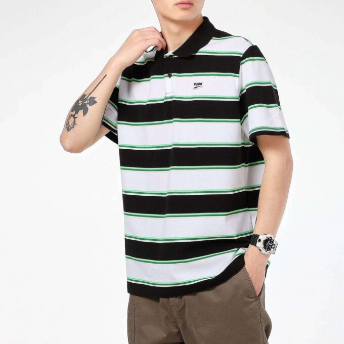 Downtown Stripe Polo T-skjorte &laquo;Hvit&raquo;
