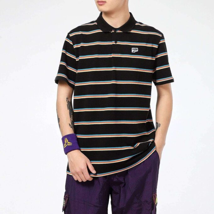 Downtown Stripe Polo T-skjorte &laquo;Svart&raquo;