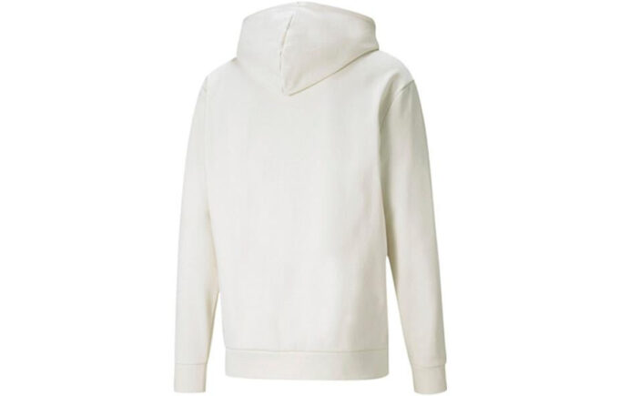 Elfenbensfarget hettegenser med sportstil &laquo;Hvit&raquo;