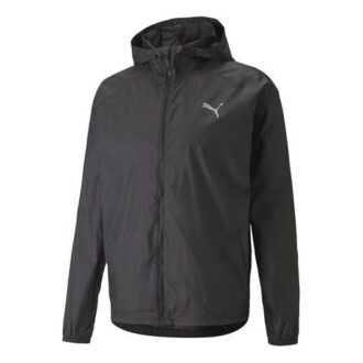 Ensfarget logo Athleisure Casual Sports vevd hettejakke svart