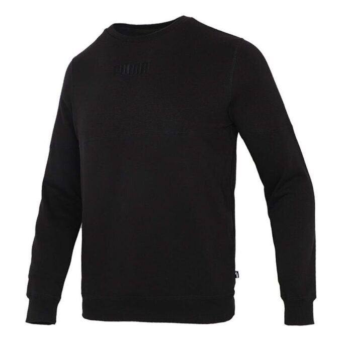 Ensfarget logo sportsgenser med rund hals, svart