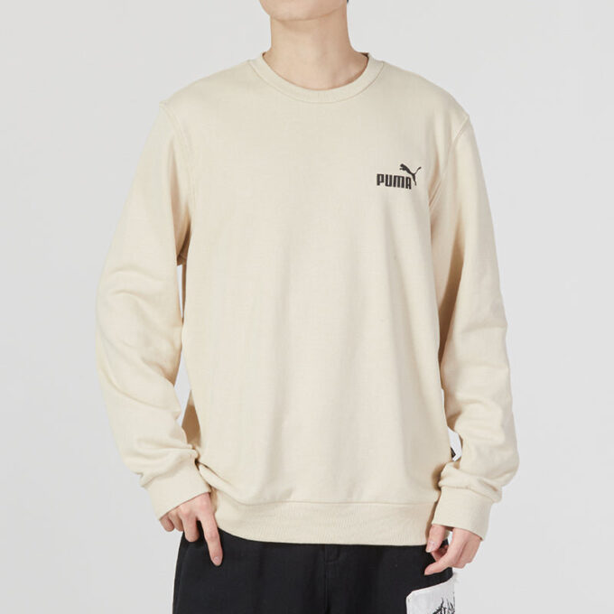 Ess genser med liten logo og rund hals, «Beige»
