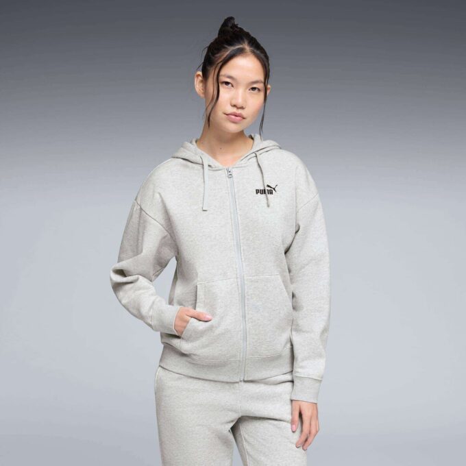Essentials Fleece Hettegenser med Glidelås for Kvinner
