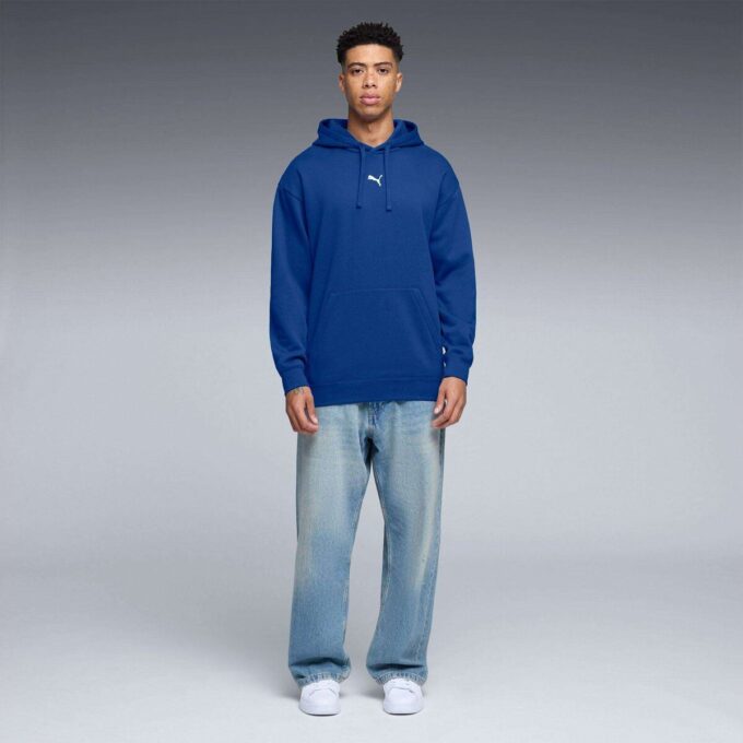 Essentials Menn Avslappet Fleece Hettegenser
