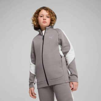 EVOSTRIPE hettegenser med glidelås til store barn