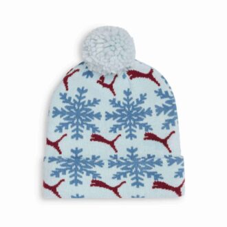 Fair Isle vinterlue med pompon-pom-motiv og snøfnugg