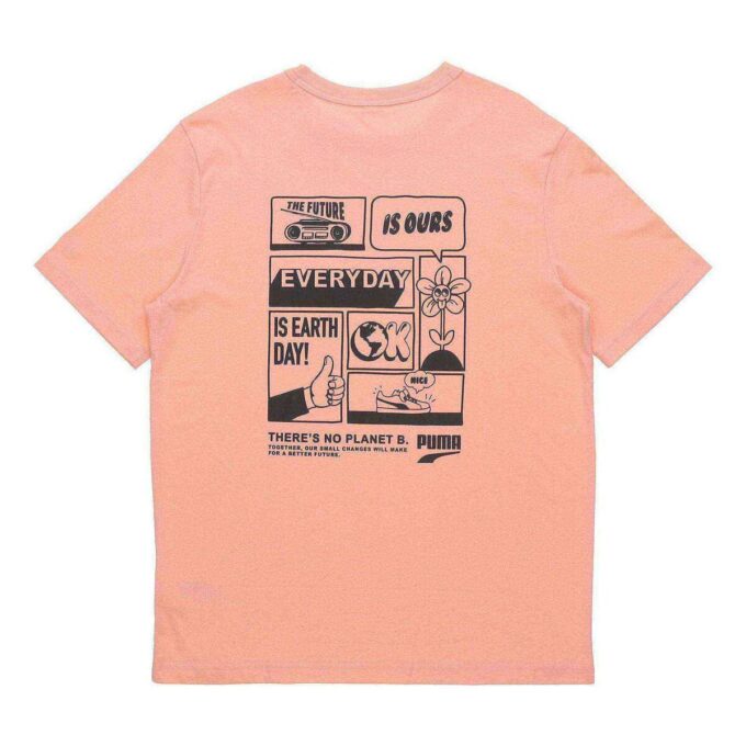 Fersken Downtown Graphic T-skjorte «Rosa Svart»