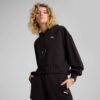 Garderobe Essentials Dame Avslappet Cropped Hettegenser
