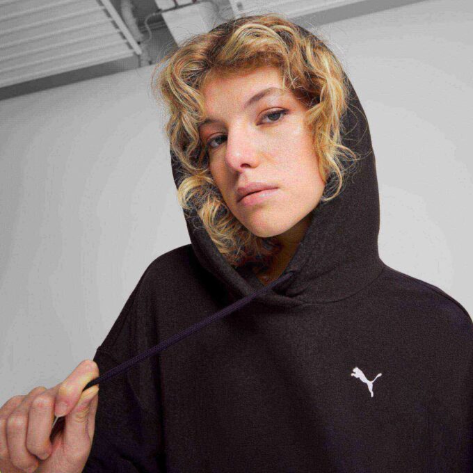Garderobe Essentials Dame Avslappet Cropped Hettegenser