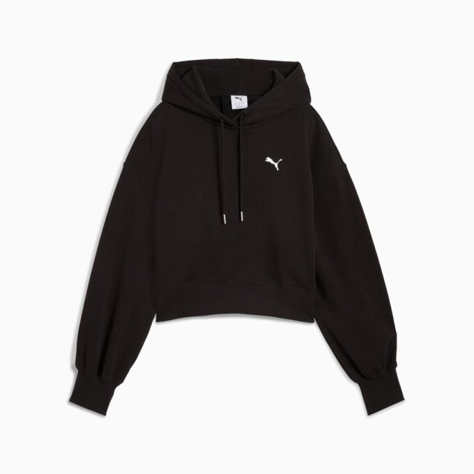 Garderobe Essentials Dame Avslappet Cropped Hettegenser