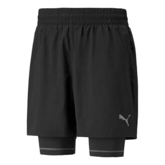 Grafisk 2-i-1 5 Løpeshorts «Svart»