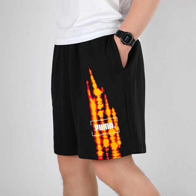 Herre PUMA Casual Pustende Strikkeshorts Svart