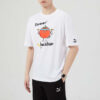 Herre PUMA Funny Printing Sports Rund Hals Kortermet Hvit
