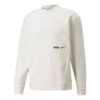 Herre PUMA Winterized Crew Logo Ensfarget Fleeceforet Sportsstrikk Rund Hals Genser Hvit
