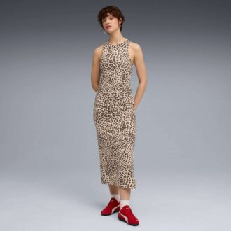 Leopard Luxe Slim Dress med Dyreprint til Damer