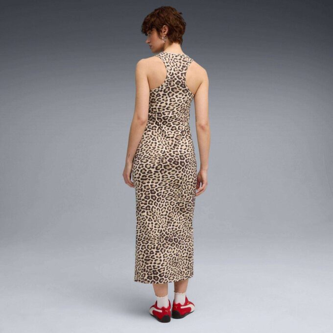 Leopard Luxe Slim Dress med Dyreprint til Damer