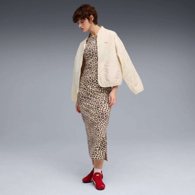 Leopard Luxe Slim Dress med Dyreprint til Damer