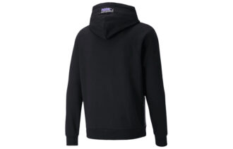 Logo Printed Genser med hette i fleece Herre Svart