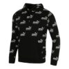 Logotrykket casual sportsgenser med hette, herre, svart