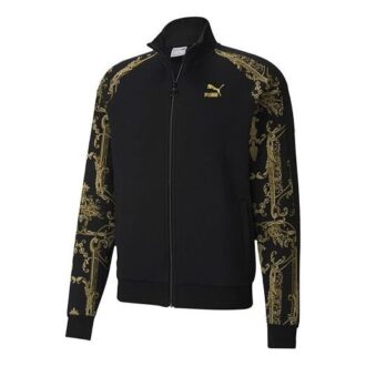 Luxe Aop Track Full-zip logo Printed Sportsjakke Herre Svart/Gull