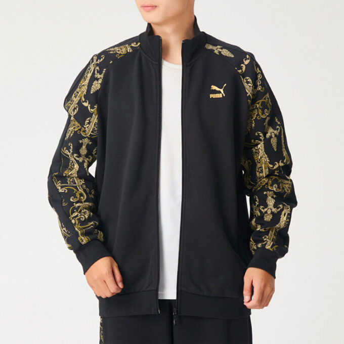 Luxe Aop Track Full-zip logo Printed Sportsjakke Herre Svart/Gull