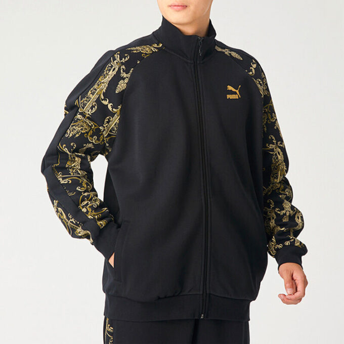Luxe Aop Track Full-zip logo Printed Sportsjakke Herre Svart/Gull
