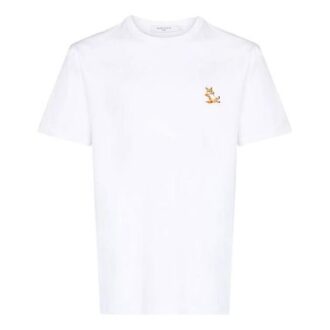 Maison Kitsune Chillax Fox Patch klassisk t-skjorte «Hvit»