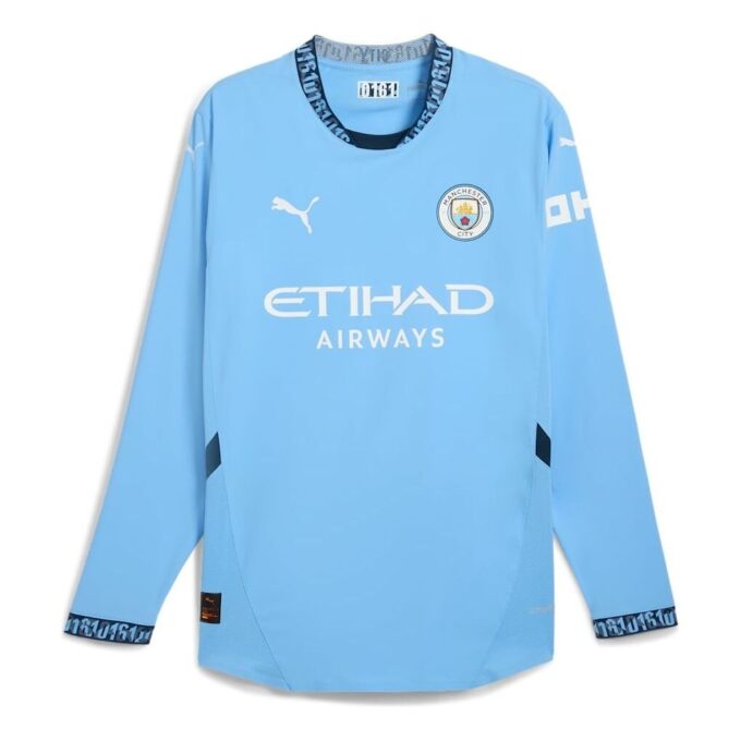 Manchester City 2024/25 Autentisk Hjemmedrakt Langermet «Blå»