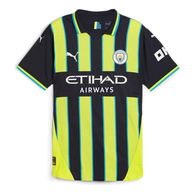 Manchester City 24/25 Bortedrakt Autentisk Spillerutgave «Marineblå Gul»