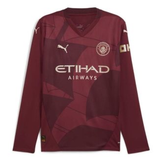 Manchester City 24/25 Bortedrakt med lange ermer &laquo;Rød&raquo;