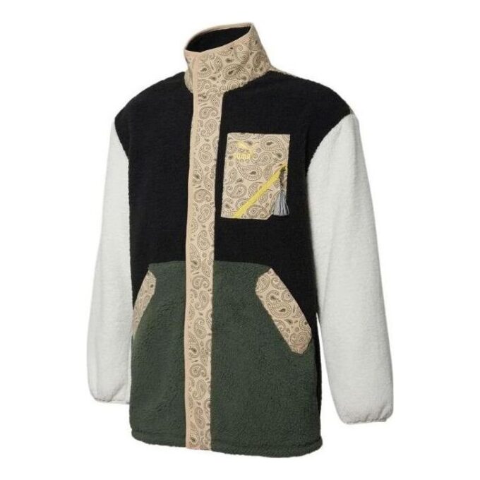 Mansjett Stand Collar Casual Jakke &laquo;Svart Grønn Hvit Tan&raquo;