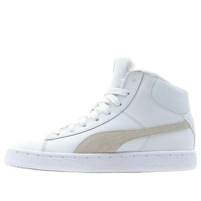 Mellomskinnssko med pelsfôr, koselig og varm, mellomhøye casual skatesko, unisex, hvite, fleecefôr