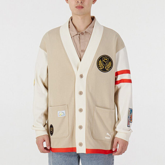 Mix Badge Lang Cardigan &laquo;Beige&raquo;