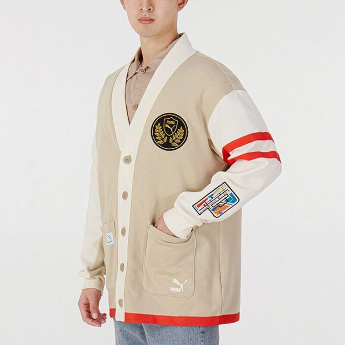 Mix Badge Lang Cardigan &laquo;Beige&raquo;