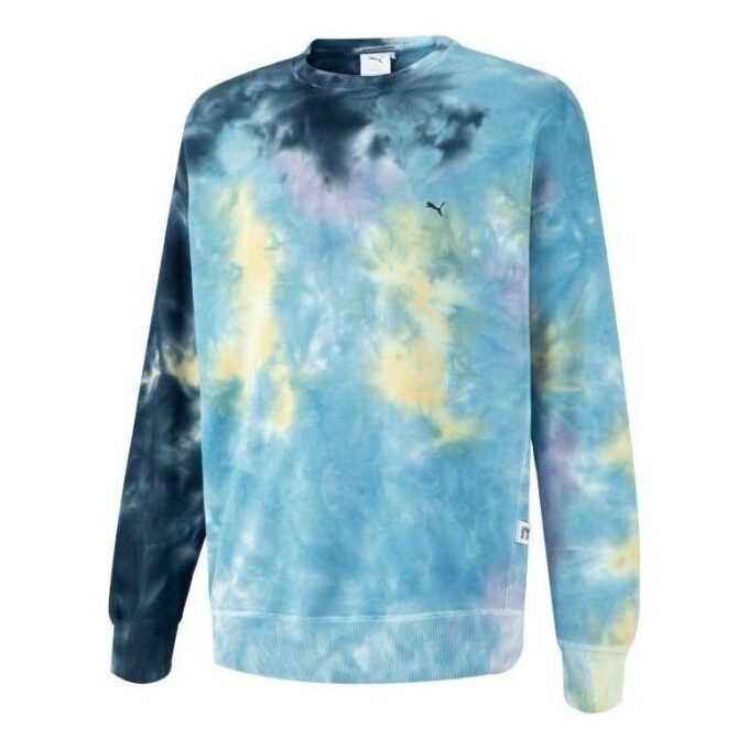 MMQ Tie Dye Crew Neck Genser &laquo;Blå&raquo;